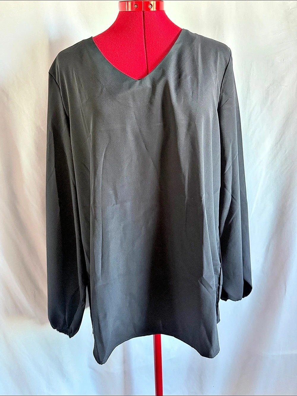 Black Polyester Blouse Size Large